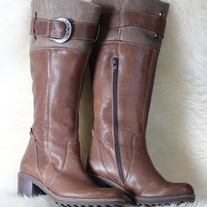 brown leather winter boots